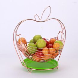 Plates Stainless Metal Fruit Swing Basket Bowl Rack Display Stand Plate