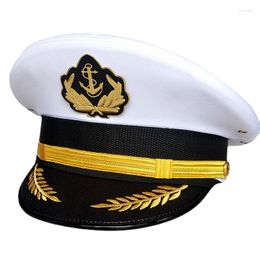 Berets US Navy Caps U.S. Army Military Yacht Captain Hat Sailor Officer Visor Ship Cap Boat Hats For Adult Kid Men Women