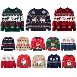 Pullover Baby Boys Girls Clothes Winter Spring Autumn Jerseis Knitted Sweater Christmas Deer Elk Kids Sweatshirts Knitwear Tops 221128