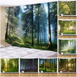 Tapestries SepYue Forest Bohemian Wall Tapestry Nature Pattern Rays Tree Larg Hanging Hippie Home Decoratio Room Decor Aesthetic