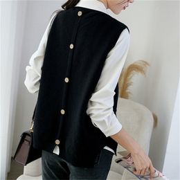 Women's Vests Vest Sweater Fashion Knitted Loose Vintage Female Waistcoat Oversize Tops Clothes Outfit 221128