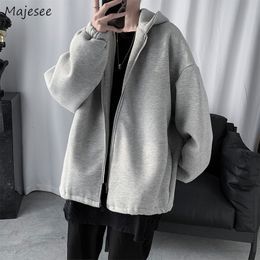 Men's Jackets Men Hooded Solid Male Outwear Coats Cosy Track Training Teens Causal All match Ins Korean Trendy Baggy Ulzzang Unisex BF 221129