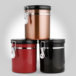 Storage Bottles 1.8L Coffee Container Airtight Stainless Steel Tea Canister Kitchen Bean Vacuum Seal Organiser Fresh