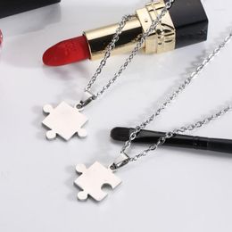 Pendant Necklaces 30pcs Lucky Stainless Steel Love Couple Necklace Titanium Lovers European And American Puzzle Unisex Gift Jewelry