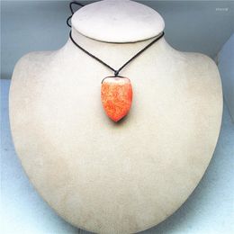 Choker 1PC Women's Pendants Natural Red Coral Pepper Shape 60CM Length With Flexible Ropes From Deep Sea Arrivals S