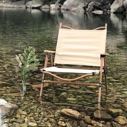 Camp Furniture Large Folding Portable Chair Field Camping Fishing Aluminium Wood Grain Beach Chairs Waterproof Fabric Garden