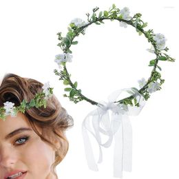 Decorative Flowers Flower Girl Green Leaf Headpiece Boho Head Wreath Crown Bride Floral Bridesmaid Headpieces Wedding Po