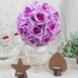 Decorative Flowers 20cm Artificial Flower Ball For Wedding Home Decoration DIY Craft Wreath Gift Valentine's Day Round Hanging Decor