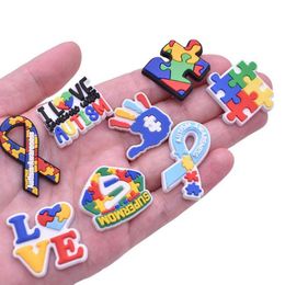 16 styles kid toy cartoon croc charms for shoe decoration accessories pvc wristband bracelet charms button gift