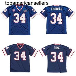 Stitched football Jersey 34 Thurman Thomas 1990 retro Rugby jerseys Men Women Youth S-6XL