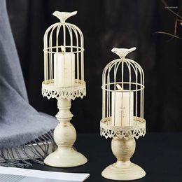 Candle Holders Retro Nordic Iron Holder Metal Bird Cage Wedding Party Decoration Floral Arrangement Ornaments