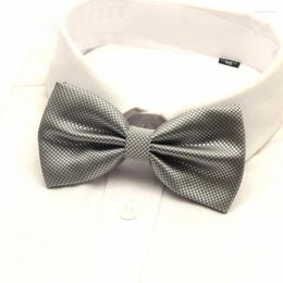 Bow Ties Fashion Solid Color Plaid Bowknot Mens Black Blue Red Butterfly Tie Wedding Groom Party Bowtie Cravat Gift Box