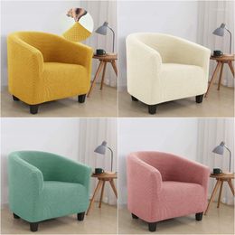 Chair Covers Solid Colour Single Tub Cover Stretch Polar Fleece Armchairs For Living Room Bar Elastic Club Sofa Protector