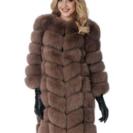 Women s Fur Faux ZADORIN Europe Fashion 90cm Long Trench Coats Coat Women Luxury Splicing Warm Fluffy Jacket Winter Overcoat L221128