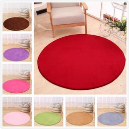 Carpets Solid Living Room Round Rug Memory Foam Yoga Prayer Chair Mat Bedroom Area Doormat Floormat Green/Red/Gray 100cm