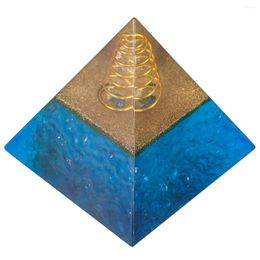 Jewelry Pouches Blue Orgonite Pyramid Energy Reiki Healing Orgone Pyramide EMF Protection Yoga Meditation Tool Room Decor Home Ornaments
