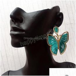 Dangle Chandelier Bohemian National Style Butterfly Dangle Earrings For Woman Party Handmade Woven Charm Drop Wholesale Delivery Je Dhj2G