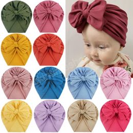 Fashion Warm Baby Girls Hats Solid Colour Handmade Bowknot Toddler Caps Clothing Decoration Kids Photography Props