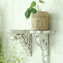 Novelty Items 2pcs Shelf Wall Wooden Wall Mounted Support Shelf Plant Supplies Placed Flower Pot Rack On The Top Rural Farmhouse Decorations 221129