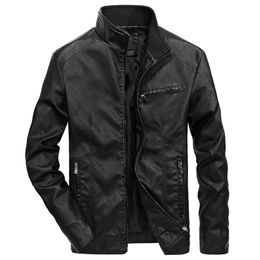 Men's Jackets Good Quality Brand Motorcycle Leather Men Warm Patchwork Military Baseball Collar Pilot Coats 221129