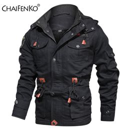 Giacche da uomo CHAIFENKO Pile con cappuccio Casual Militare Giacca a vento invernale Cappotto da pilota Moda antivento Cargo s 221129