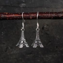 Dangle Earrings Drop Est Fashion Antique 925 Sterling Silver Paris Symbol Eiffel Tower For Women