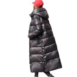 Women s Down Parkas 90 White Duck Jacket Winter Long Thick Coat for Hooded Parka Warm Female Clothes Waterproof 221128