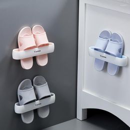 Clothing Storage Wall Mount Shoe Organiser Seamless Stickers Shoes Rack Bathroom Wall-mounted Slippers Shelf Closet