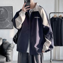 Mens Jackets Hybskr Spring Varsity Women Oversized Outwear Contrast Colour Man Casual Zipper Winbreak Coat Plus Size 5XL 221129