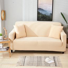 Chair Covers Simple Elastic Sofa Cover Nordic Solid Colour Protection Cushion All-Inclusive 3-Seater Couch Sectional