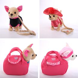 Plush Dolls Electronic Pet Robot Dog Zipper Walking Singing Interactive Toy With Bag For Children Kids Birthday Gifts 221129
