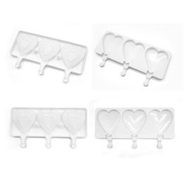 Baking Moulds Food Safe Sile Ice Cream Mold 3 Cell Heart Shape Frozen Juice Popsicle Maker Dessert Molds Tubs Valentine 869 B3 Drop Dhiwo