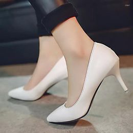 Dress Shoes Classic Elegant White High Heels Women Stiletto Pointed Toes Red Wedding Ladies Professional Work Pumps