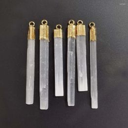 Pendant Necklaces Fashion Women Earrigs Stone Rectangle Plaster Men Pendants Making Gypsum Ore Plated Gold Square Necklace Wholesale