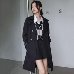 Women's Trench Coats Windbreaker Womens Maxi Coat Belt Double Breasted England Casual Korean LooseTrench Outerwear Ladies Overcoat
