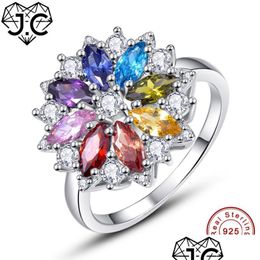 Wedding Rings Jewellery Peridot Tanzanite Pink Amethys Sapphire Garnet Topaz Wedding Solid 925 Sterling Sier Ring Drop Delivery Dhgarden Dhroi
