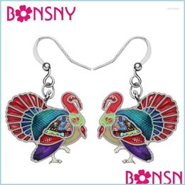 Dangle Chandelier Enamel Alloy Sweet Thanksgiving Chicken Hen Turkey Earrings Drop Fashion Jewelry For Women Girls Teens Pa Dhgarden Dhipd