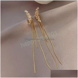 Dangle Chandelier Fashion Geometric Long Tassel Dangle Earrings For Women Jewellery Party Wedding Bridal Accessories Trendy Earring Dhtch