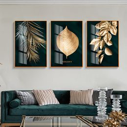 Living room decoration painting green plants mural flower plant wall art picture poster prints canvas poster home deco Frameless