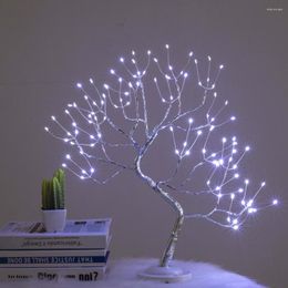 Night Lights LED Fairy Light Christmas Mini Tree Copper Wire Garland Table Lamp For Kids Bedroom Bar Decor
