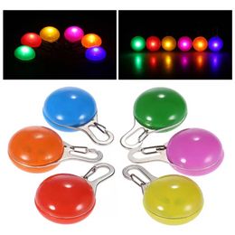 Dog Collars Multi Colours LED Pet Pendant Colourful Light Flashing Luminous Collar Supplies Glow Safety Tag C1129