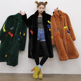 Women s Fur Faux Women Rabbit Coat Loose Mid Length Plush Female Clothing High Quality Jacket 221128