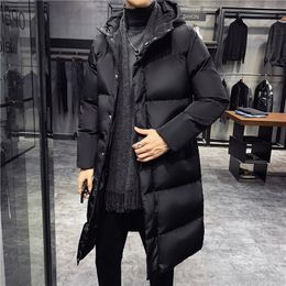 Mens Down Parkas Male Outwear Winter Coats Slim Fit Jackets Men Hooded Casual Long Cotton Thicker Warm S5XL 221129