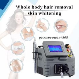 2 in 1 Pico Picosecond Laser 808 Diode Laser tattoo Hair Removal pigmentation treatment skin whitening and rejuvenation anti aging Machine