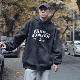 Men's Hoodies Sweatshirts Men Winter Warm Clothing Casual Streetwear Ins Design Letter Hooded Baggy All match Front Pockets Teens Dynamic Ulzzang 221129