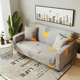 Chair Covers Cute Animal Elastic Sofa Cover For Living Room Stretch Couch Slipcover 1/2/3/4 Seater Sectional Armchair All Inclusive