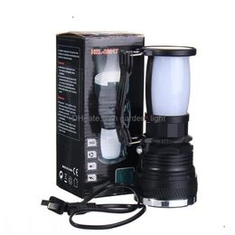 Other Solar Lights Solar Lamp Led Lantern Flashlight Portable Outdoor Rechargeable Searchlight Cam Hanging Emergency Drop Delivery L Dhb4R