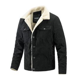 Mens Jackets Winter Fleece Coat Warm Corduroy Plush Korean Fashion Streetwear Motorcycle 221129