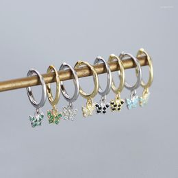 Hoop Earrings 925 Sterling Silver Ear Needle Butterfly Pendant For Women 2022 Trend Fresh Insect Crystal Wild Jewellery