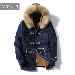 Mens Down Parkas Maxulla wind coat Winter warm Coats Thick suede jacket Men Fur Fleece Punk Motorcycle Clothing Mla058 221129
